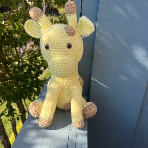 Handmade Crochet Sitting Giraffe
